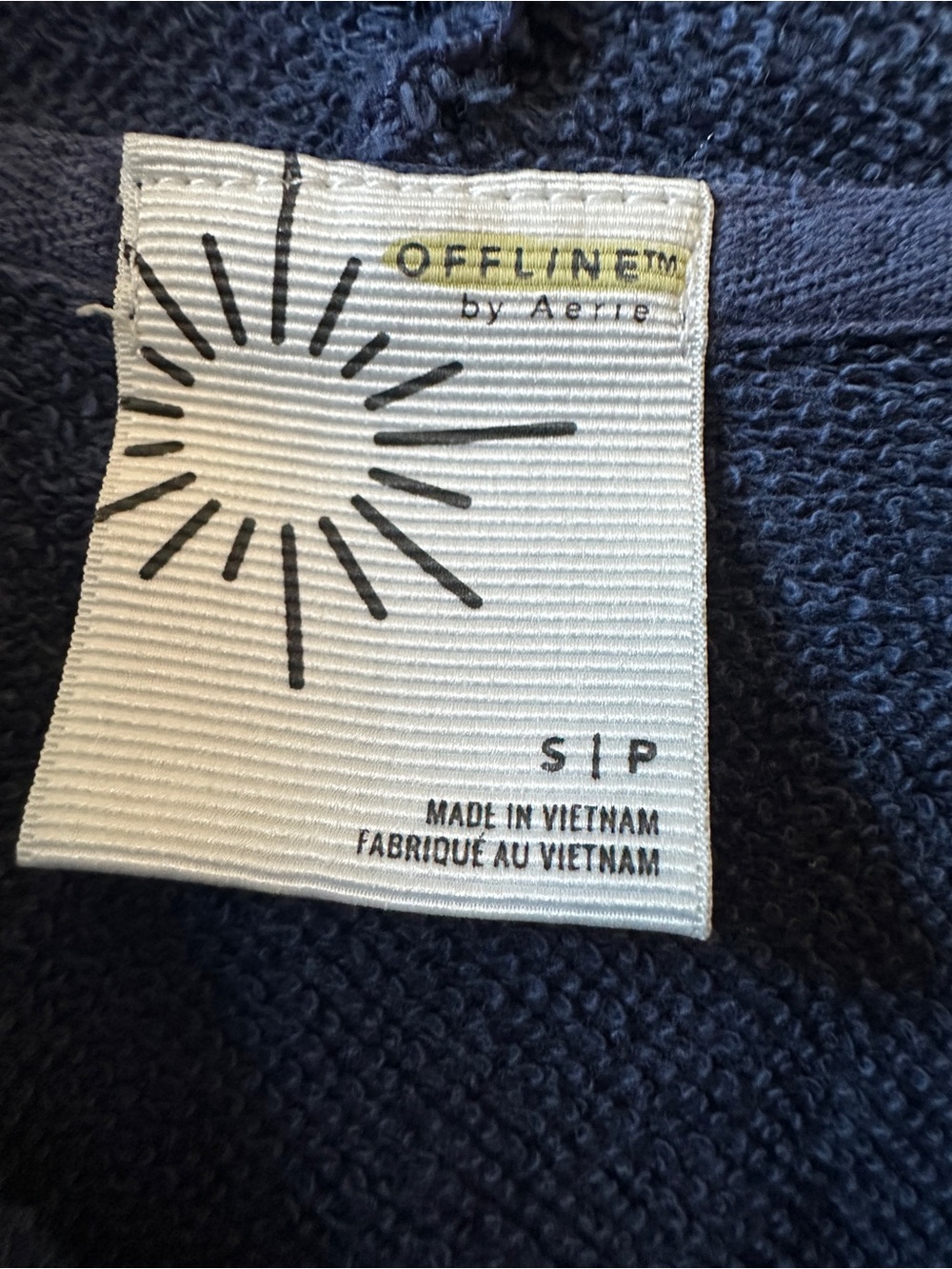 Aerie Offline Zip Up Hoodie Navy Small S Full Zip Women’s Top Sweater - Great - Picture 2 of 5